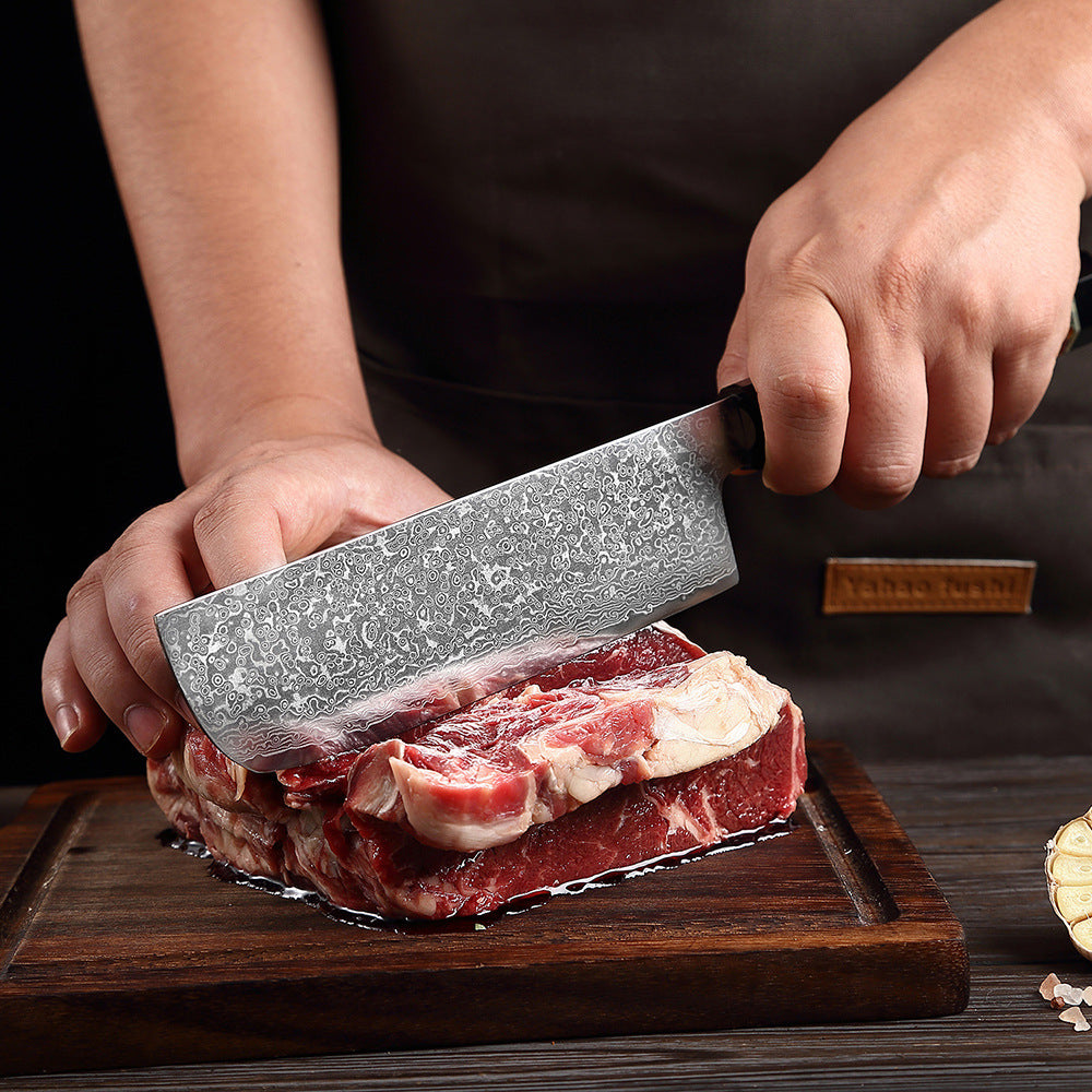 Octagonal Resin Honeycomb Handle Knife Used In Kitchen Sharp High Hardness Damascus Steel Knife